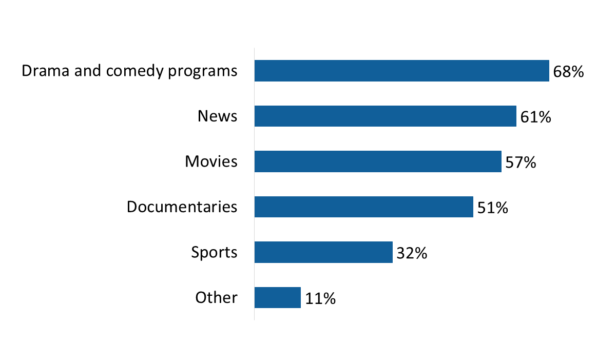 Figure 3: Type of video programming watched