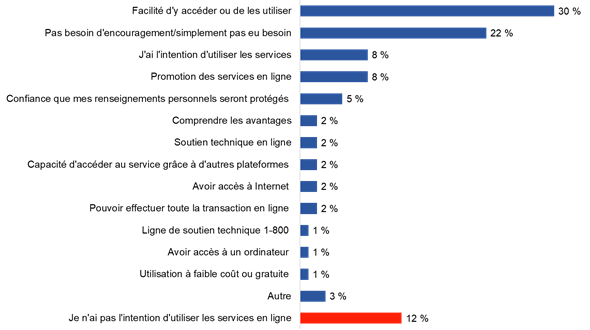 Figure 5 : Motivations pour utiliser les services gouvernementaux en ligne